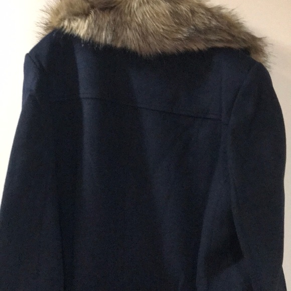 NWT-S,M,XL- Ann Taylor Loft Faux Fur Collar Coat - Forever Navy - Picture 9 of 12